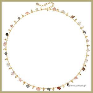 14K Gold Plated Dainty Beaded Pearl Choker Necklace